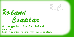 roland csaplar business card